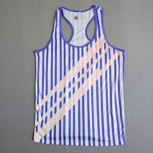 RBX athletic wear tank top women's size XL purple white pink stripes pattern